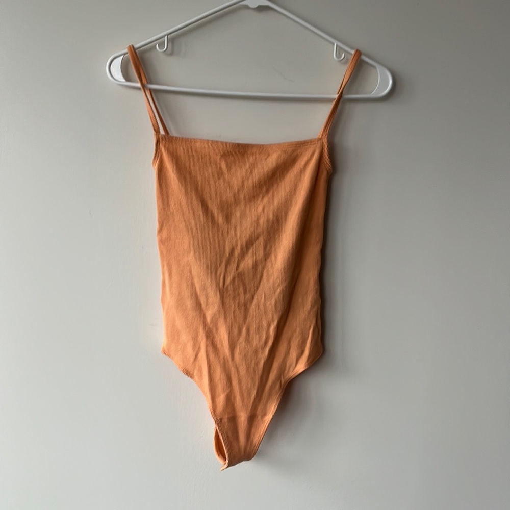 Cream orange tank bodysuit